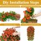 Artificial Fall Hanging Flower Baskets – Faux Mums for Outdoor Porch, Garden, Urn Fillers, and Seasonal Autumn Décor